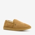 Suede pantoffels met lamsvacht cognac