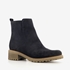 Hush Puppies suede dames enkellaarsjes blauw 1