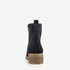 Hush Puppies suede dames enkellaarsjes blauw 3