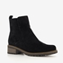 Hush Puppies suede dames enkellaarsjes zwart 1