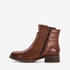 Hush Puppies leren dames enkellaarsjes cognac 3