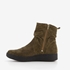 Hush Puppies suede dames enkellaarsjes groen 2