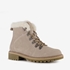 Hush Puppies gevoerde suede dames veterboots beige