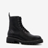 Harper leren dames veterboots zwart