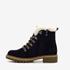 Hush Puppies gevoerde suede dames veterboots navy 3