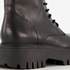 Harper leren veterboots met dikke zool zwart 6