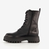 Harper leren veterboots met dikke zool zwart 2