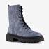 Dames veterboots denim blauw