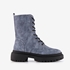 Blue Box dames veterboots denim blauw 7