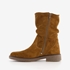 Hush Puppies suede dames enkellaarzen cognac 2