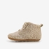 Groot leren babyschoenen beige met stippenprint 3