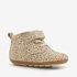 Groot leren babyschoenen beige met stippenprint 1