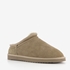 Hush Puppies gevoerde suede heren pantoffels taupe 1