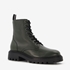 Leren dames veterboots groen