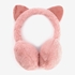 Fluffy meisjes oorwarmer met oortjes roze 2