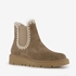 Gevoerde suede dames boots taupe