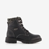 Blue Box dames veterboots zwart met gebreid detail 7