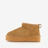 Hush Puppies suede dames enkellaarsjes cognac 2