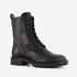 Leren dames veterboots zwart