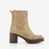 Harper suede dames enkellaarsjes met hak beige 7