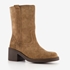 Harper suede dames laarzen met hak bruin 1