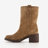 Harper suede dames laarzen met hak bruin 2