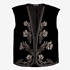 Dames gilet geborduurde bloemen zwart