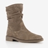 Hush Puppies suede dames enkellaarzen taupe