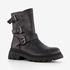 Dames biker boots met gespen grijs