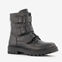 Groot leren meisjes biker boots zwart 1