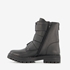 Groot leren meisjes biker boots zwart 2