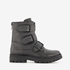 Groot leren meisjes biker boots zwart 7