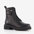 Harper leren dames veterboots zwart 1