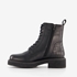 Harper leren dames veterboots zwart 2