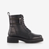 Harper leren dames veterboots zwart 7