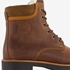 Output leren dames veterboots bruin 6