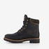 Output leren dames veterboots zwart 2