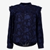 Dames blouse met bloemenprint blauw