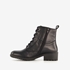 Hush Puppies leren dames veterlaarsjes zwart 2