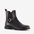 Leren dames chelsea boots met gesp