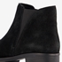 Harper suede dames enkellaarsjes lage hak zwart 6