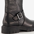 Groot leren meisjes biker boots zwart 6