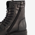 Groot leren meisjes veterboots zwart 6