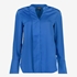 Satijnachtige dames blouse kobalt blauw