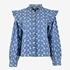 Dames blouse met bloemen blauw