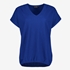 Dames T-shirt met structuur kobalt blauw