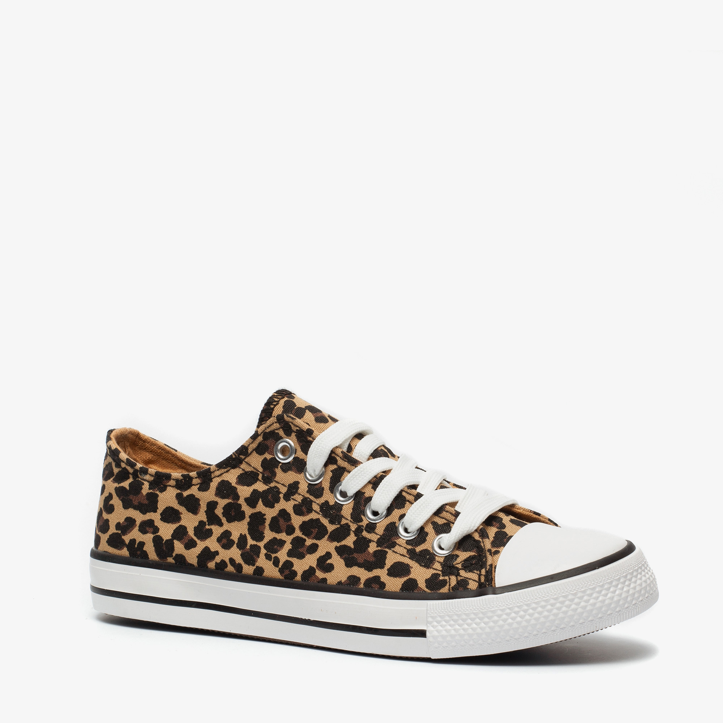 PS Poelman Dames Sneakers Suède met Luipaard Print en Metallic Carocel  Zwart Multi - Schoenen.nl
