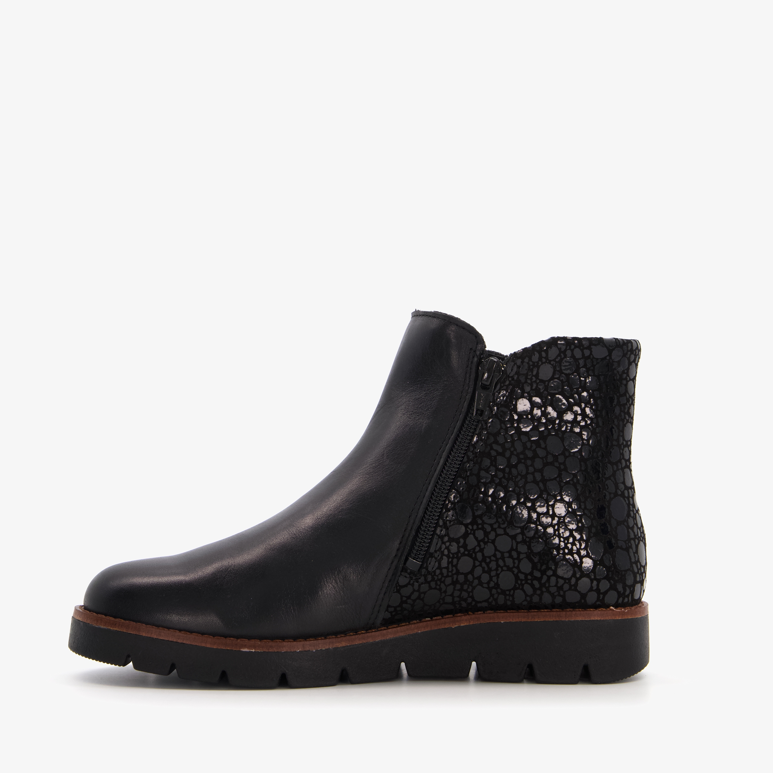 dames enkellaarsjes zwart