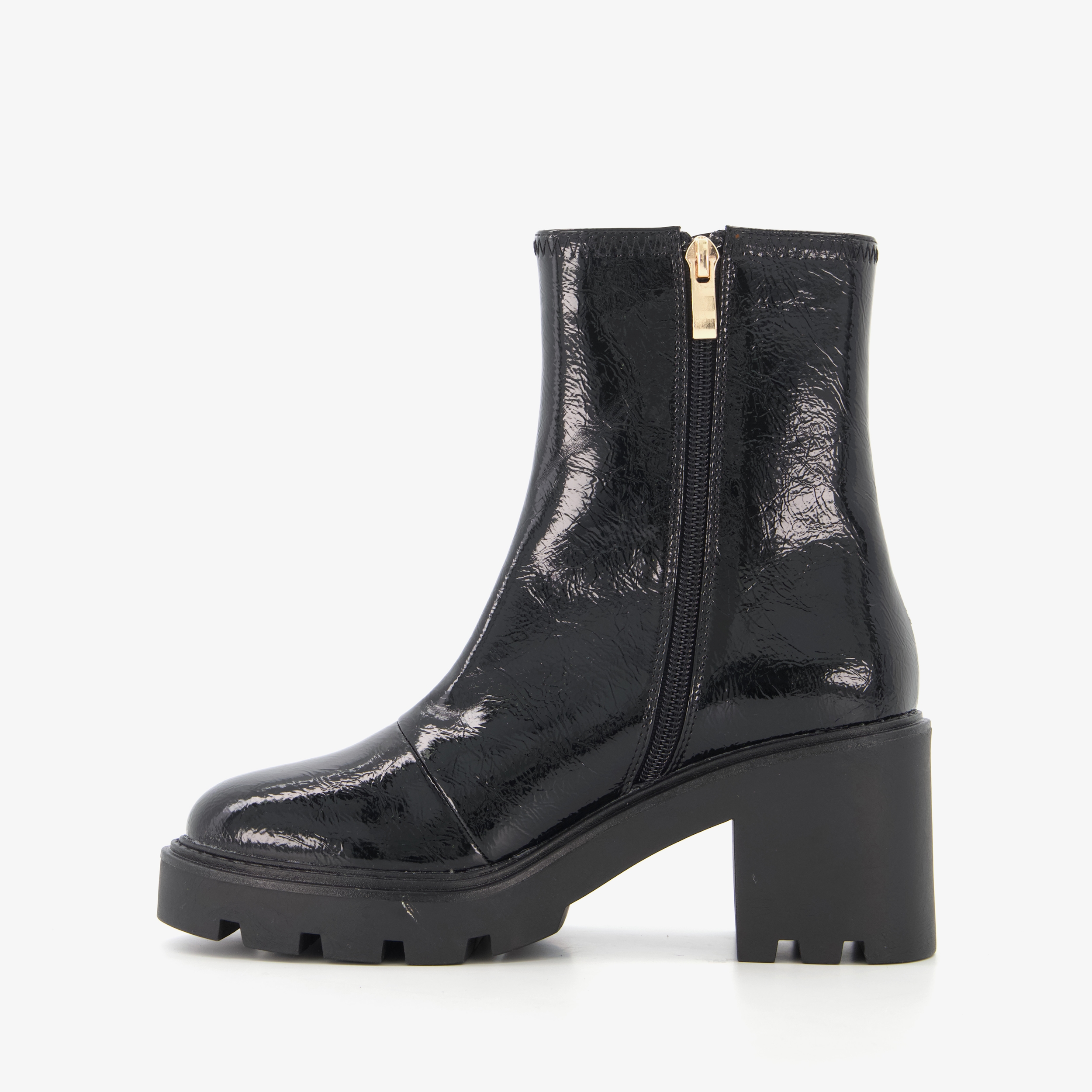 enkellaarsjes met hak zwart