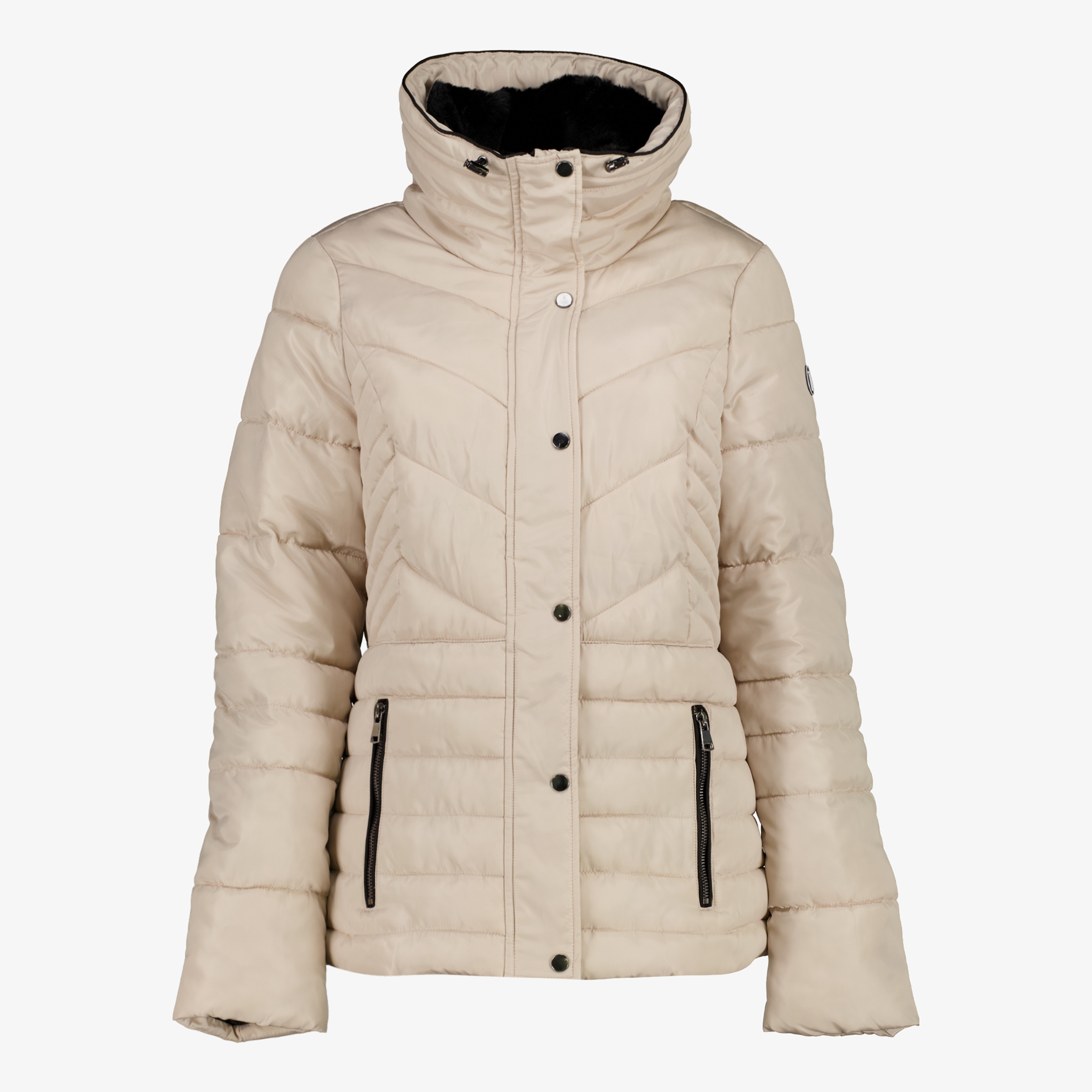 gewatteerde jas dames beige